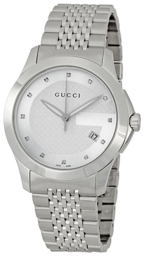 gucci watch vintage silver|gucci silver watch men.